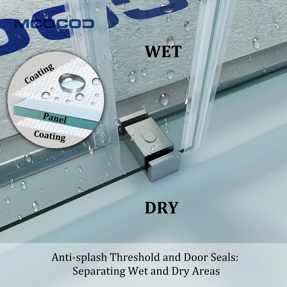 Double Sliding Bathtub Shower Door With Finger Pull