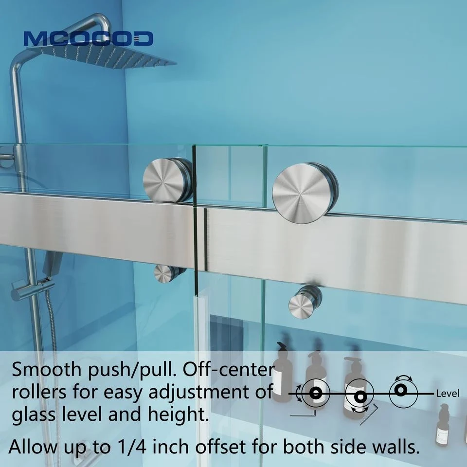 Double Sliding Semi Frameless Bathtub Shower Door