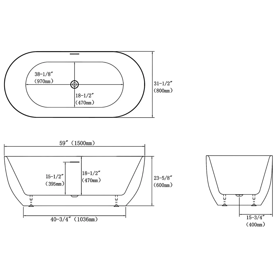 Oval Acrylic Freestanding Soaking Bathtub Oval Acrylic Freestanding Soaking Bathtub