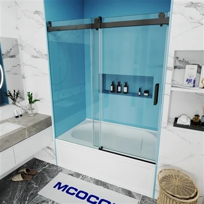 Soft-Close Single Sliding Bathtub Shower Door