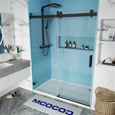 Soft-Close Single Sliding Frameless Shower Door Soft-Close Single Sliding Frameless Shower Door