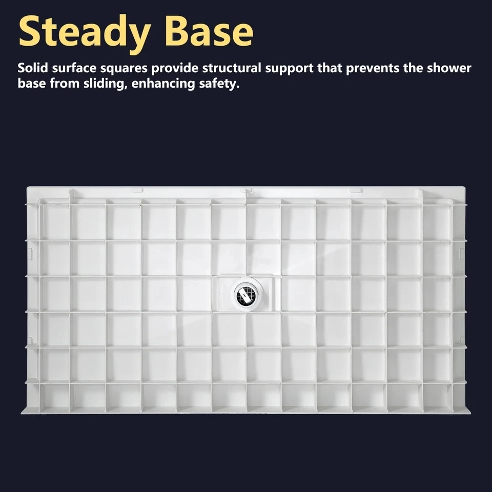 SMC Middle Drain Shower Base