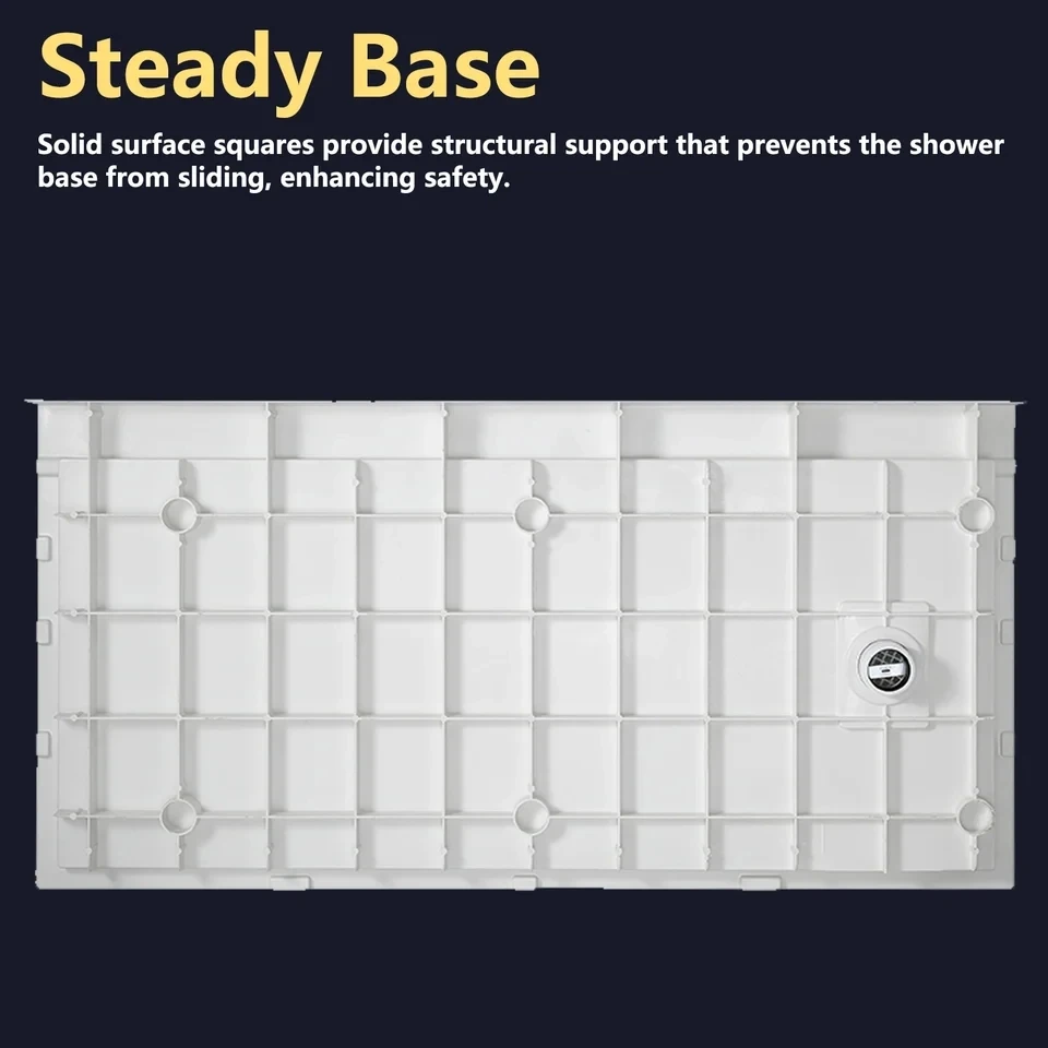 SMC Right Drain Shower Base