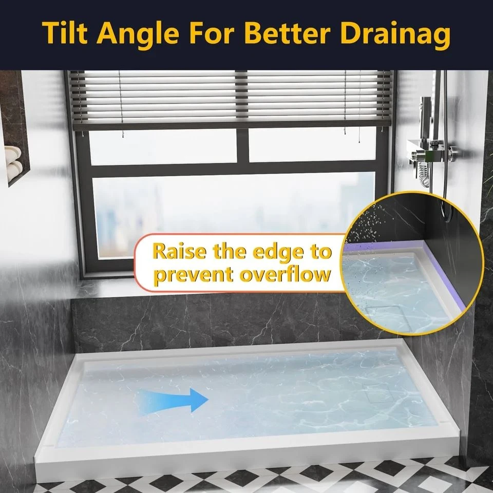 SMC Right Drain Shower Base