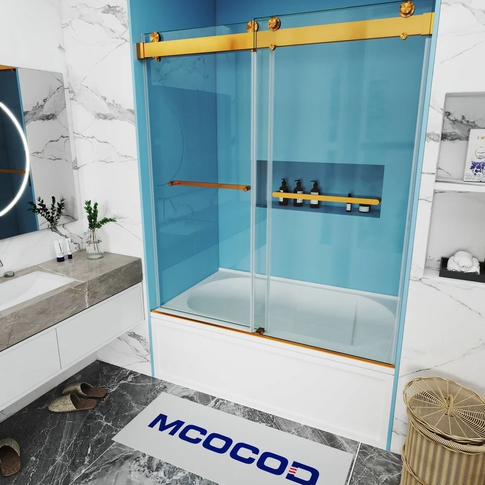 Soft-Close Double Sliding Bathtub Shower Door