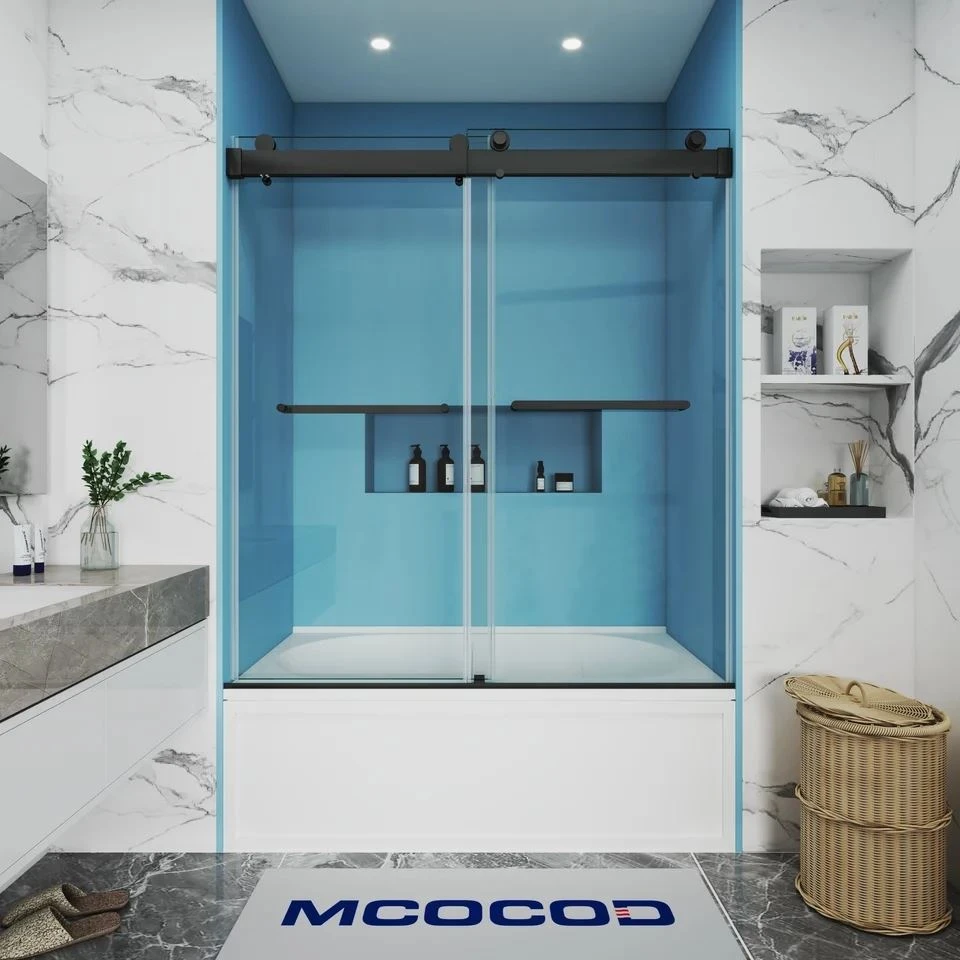 Soft-Close Double Sliding Bathtub Shower Door high quality