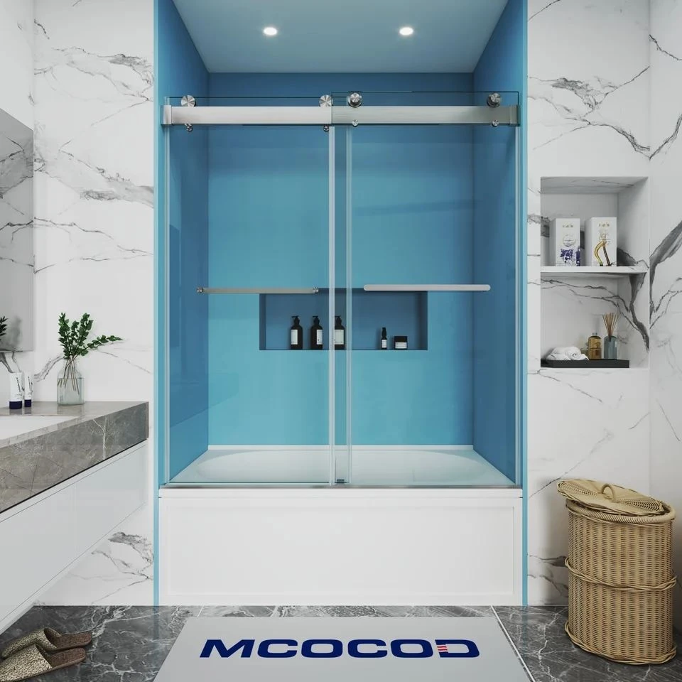 Soft-Close Double Sliding Bathtub Shower Door