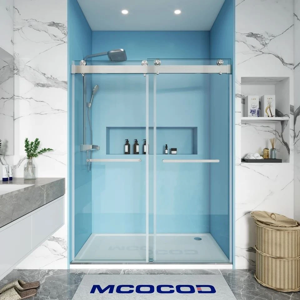 Soft-Close Double Sliding Frameless Shower Door high quality
