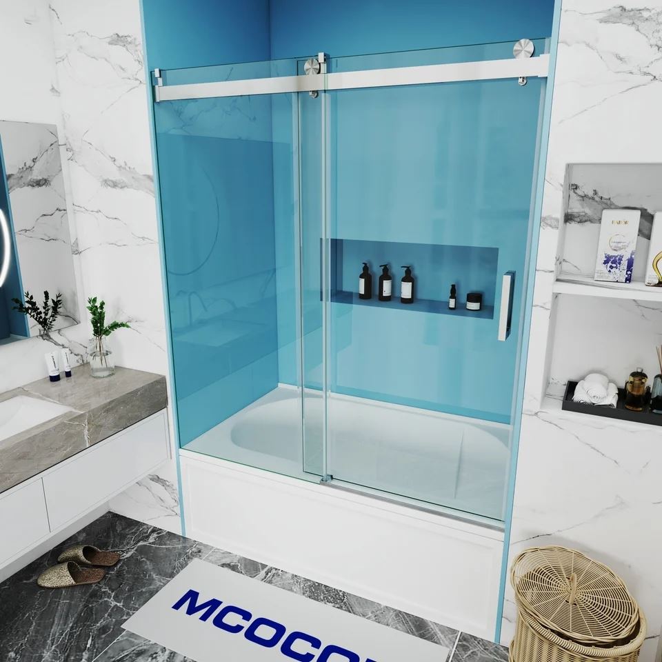 Soft-Close Single Sliding Bathtub Shower Door