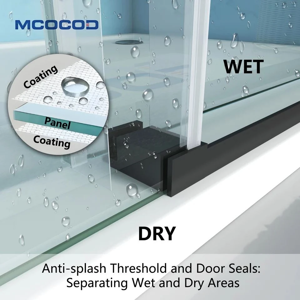 Soft-Close Single Sliding Frameless Shower Door high quality