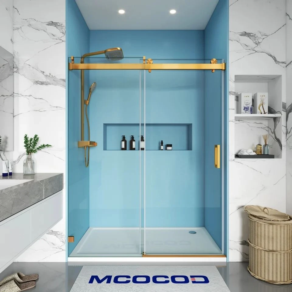 Soft-Close Single Sliding Frameless Shower Door high quality