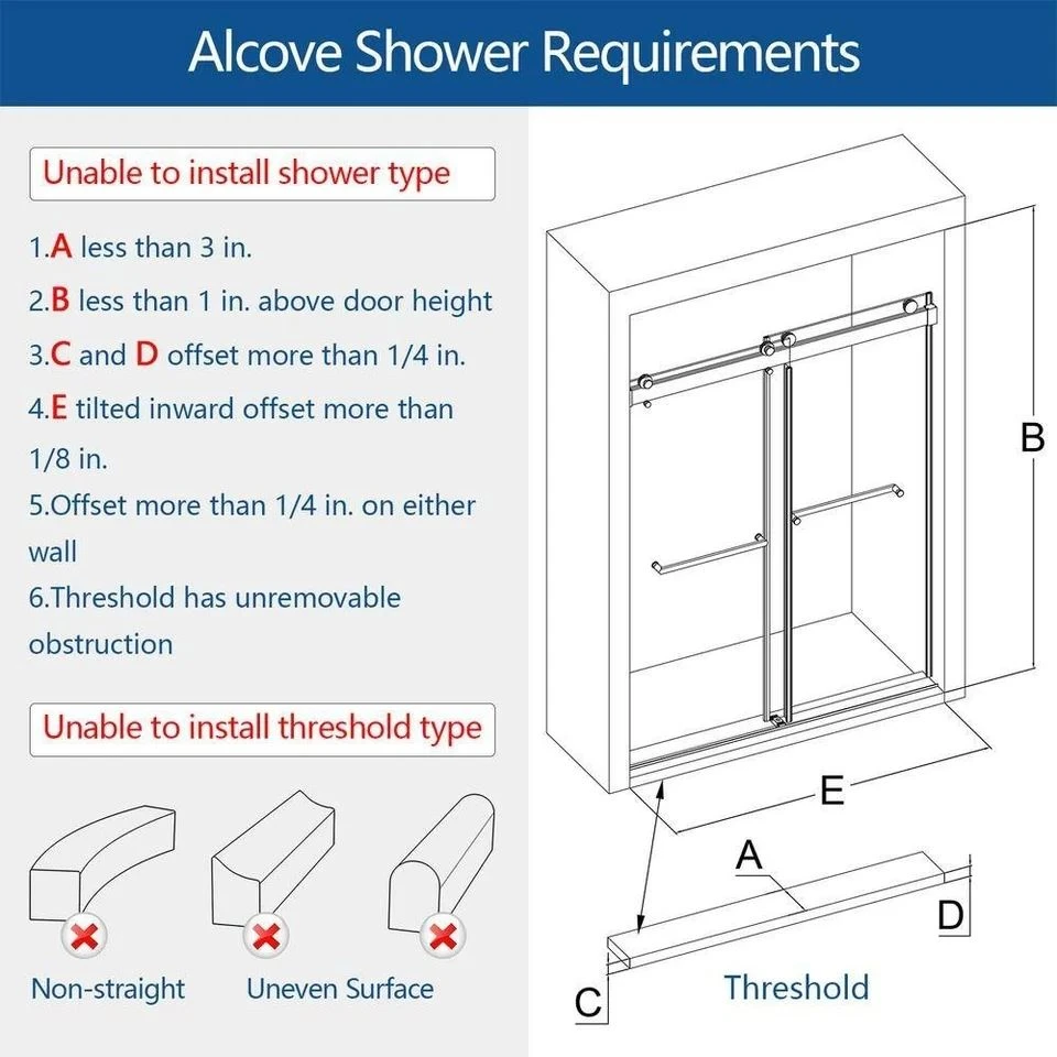 Soft-Closing Double Sliding Bathtub Shower Door With Finger Pull