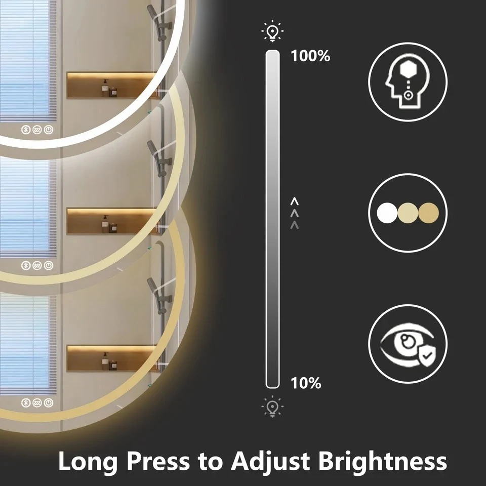 32 Inch Round LED Bathroom Mirror