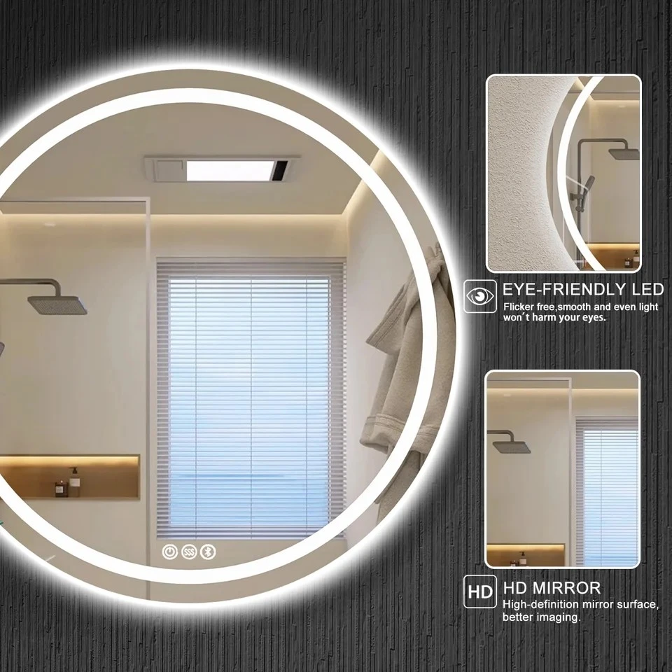 32 Inch Round LED Bathroom Mirror