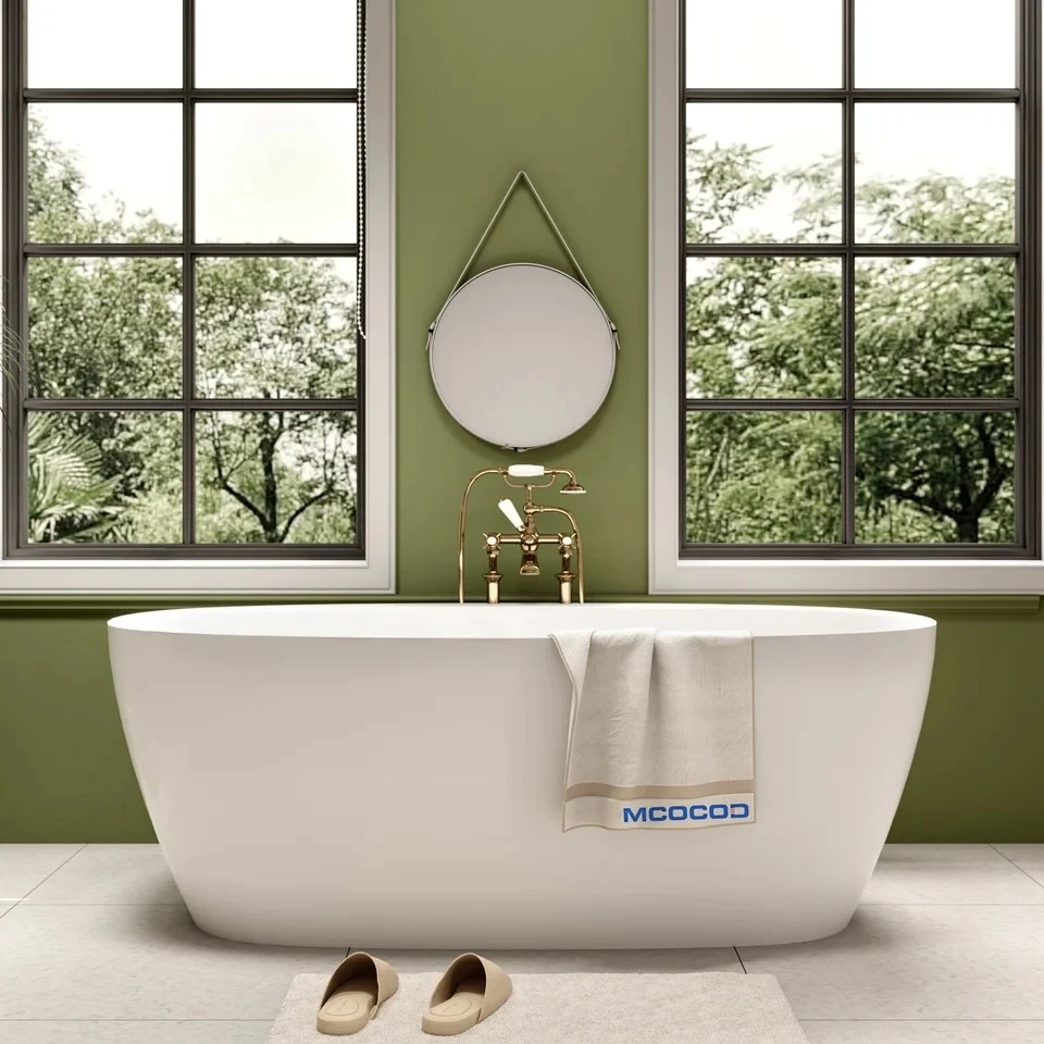 Acrylic Freestanding Bathtub With Tap Deck