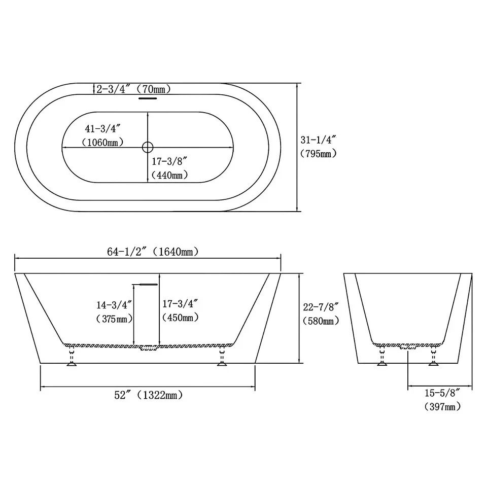 Acrylic Freestanding Soaking Bathtub Acrylic Freestanding Soaking Bathtub
