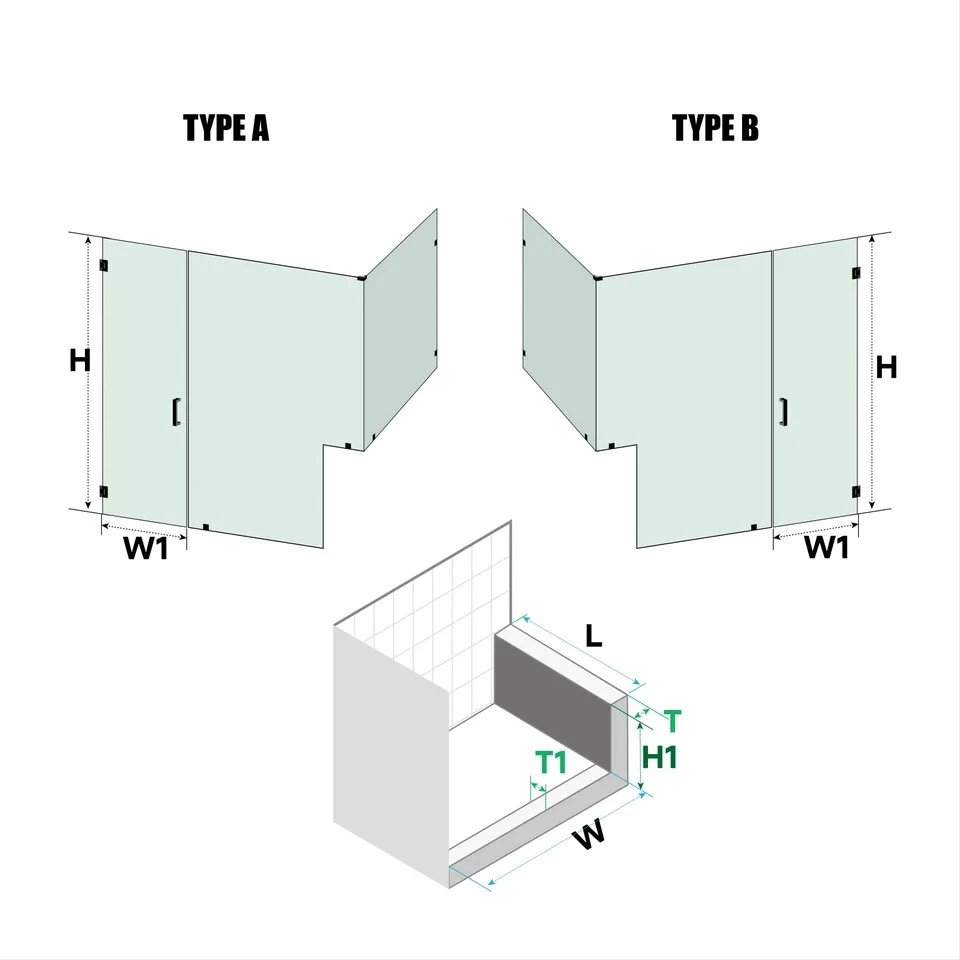 Custom Corner Swing Shower Door Custom Corner Swing Shower Door