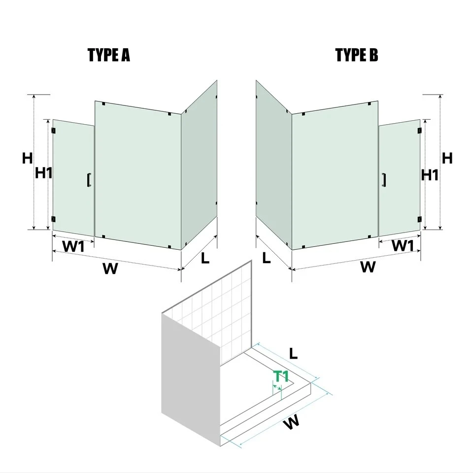 Custom Multi-Panel Shower Enclosure Custom Multi-Panel Shower Enclosure