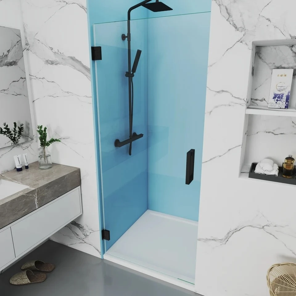 Custom Single Frameless Swing Shower Door Custom Single Frameless Swing Shower Door