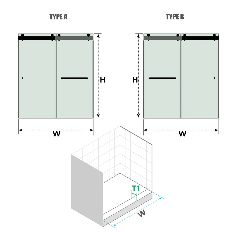 Custom Soft-Close Double Sliding Shower Door
