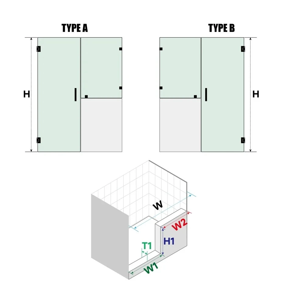 Custom Swing Shower Door With Fixed Panel Custom Swing Shower Door With Fixed Panel