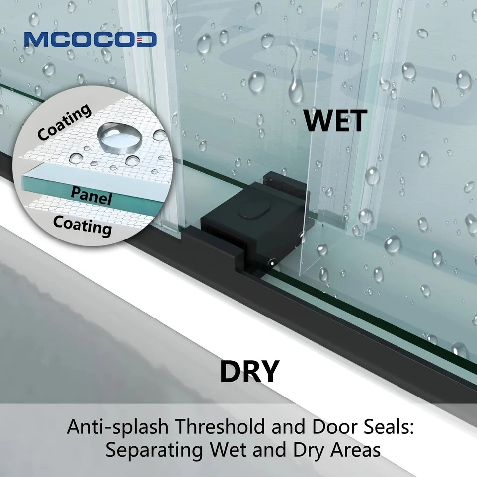 Double Sliding Bathtub Shower Door With Towel Bars