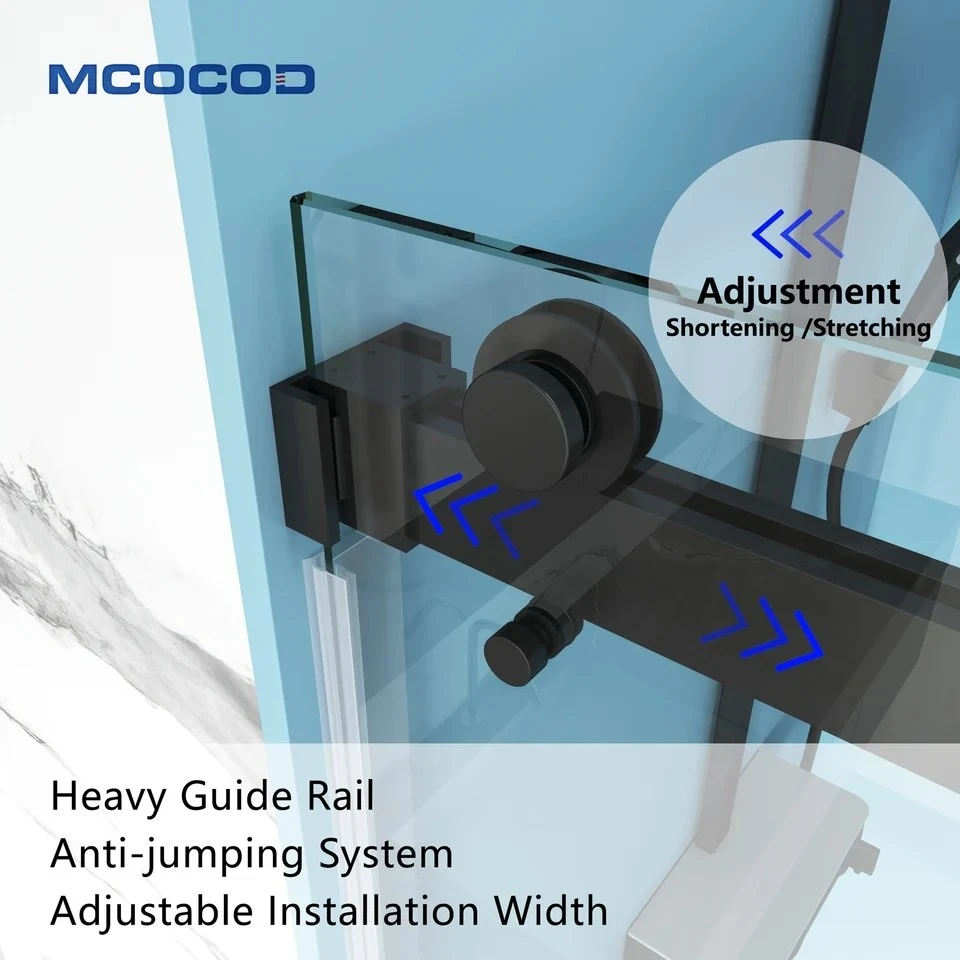 Double Sliding Bathtub Shower Door With Finger Pull