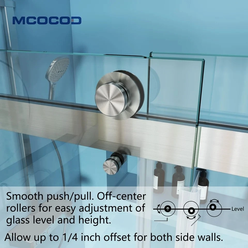 Double Sliding Bathtub Shower Door With Finger Pull high quality