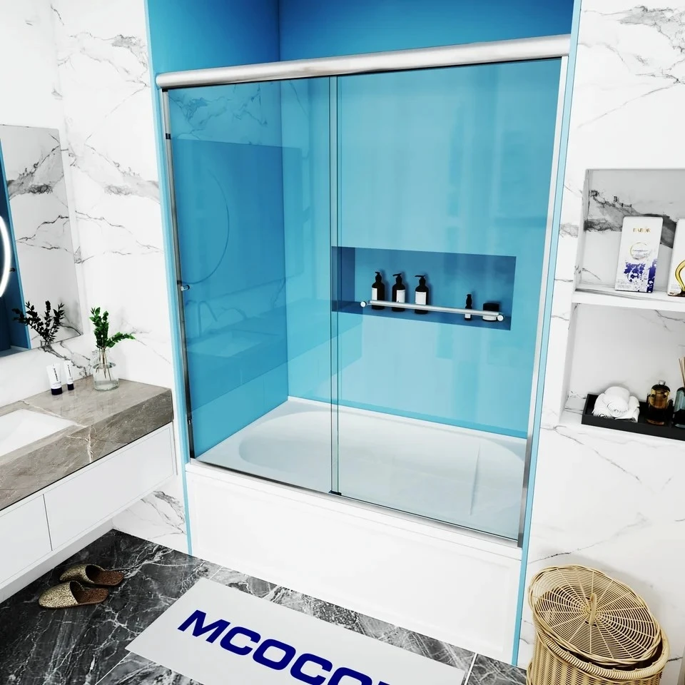 Double Sliding Framed Bathtub Shower Door