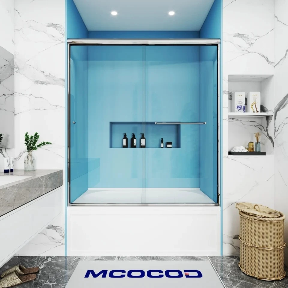 Double Sliding Framed Bathtub Shower Door
