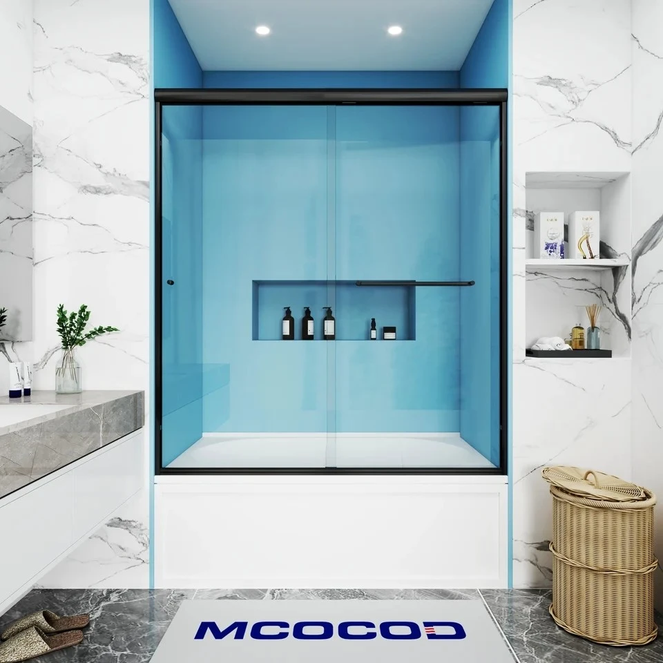 Double Sliding Framed Bathtub Shower Door Double Sliding Framed Bathtub Shower Door