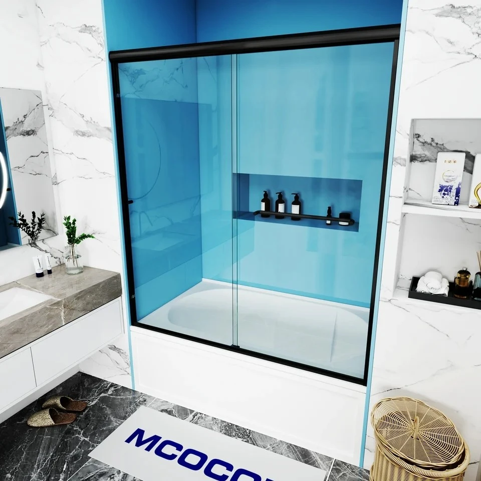 Double Sliding Framed Bathtub Shower Door