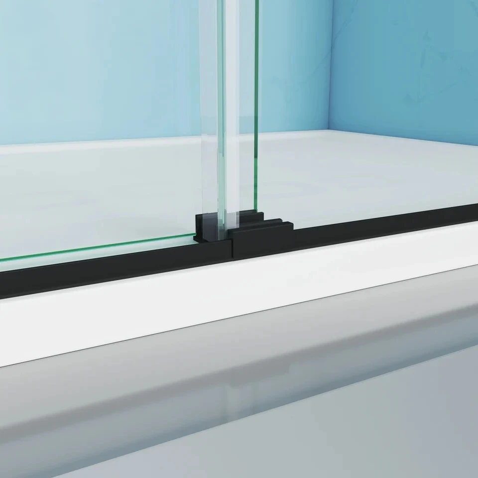Double Sliding Semi Frameless Bathtub Shower Door