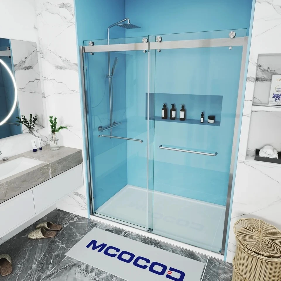 Double Sliding Semi-Frameless Shower Door high quality