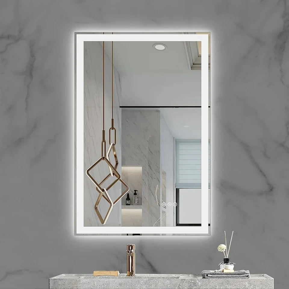 Framed Gradient Backlit LED Mirror