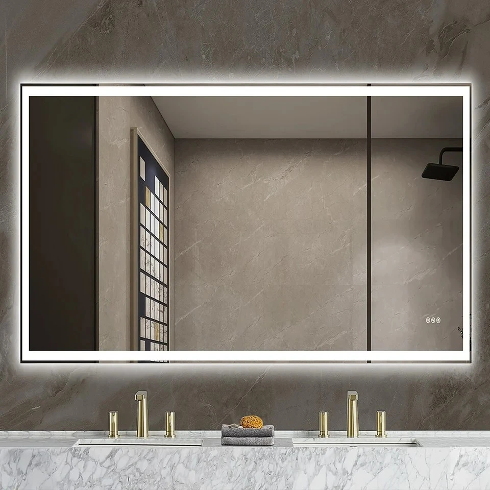 Framed Gradient Backlit LED Mirror