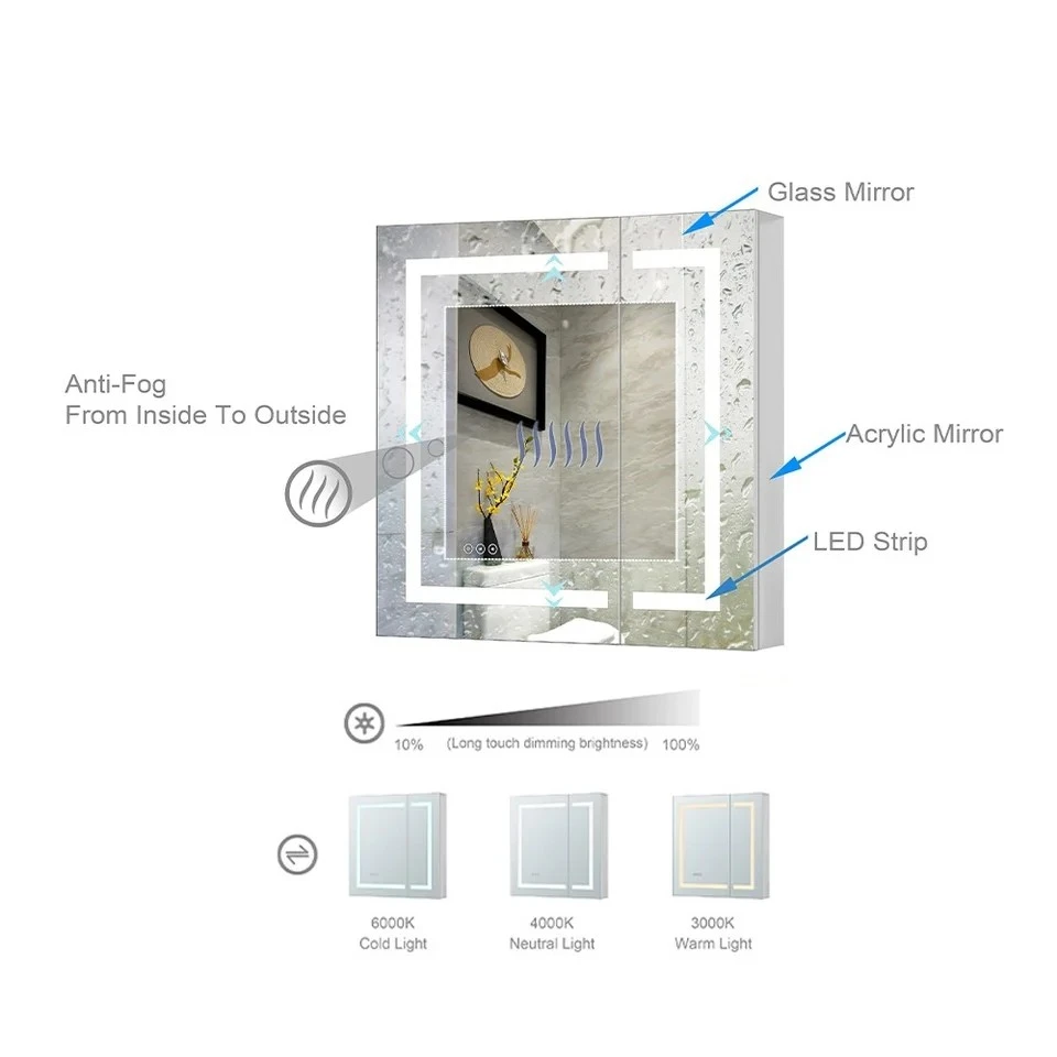 Frameless Rectangular LED Medicine Cabinet Frameless Rectangular LED Medicine Cabinet