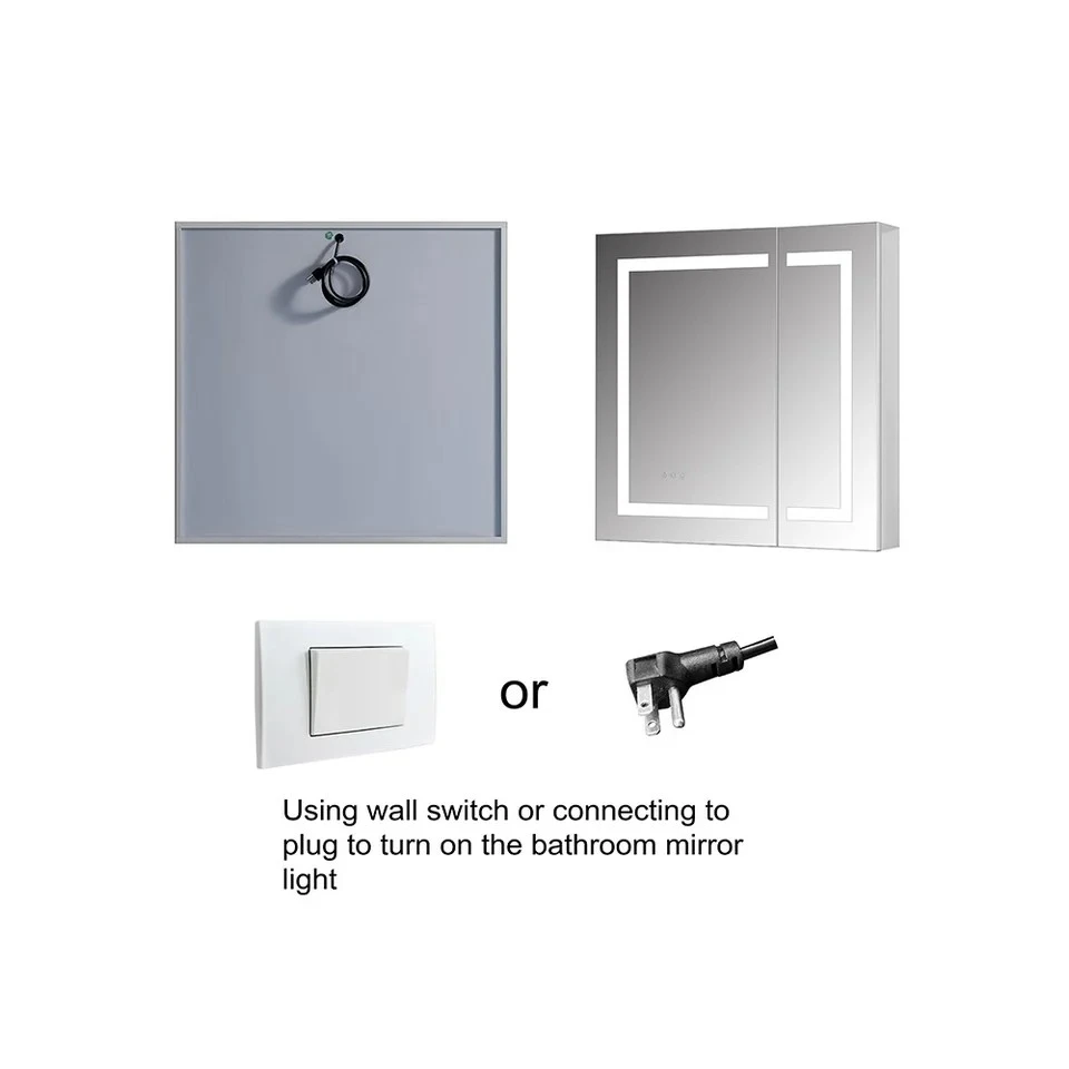 Frameless Rectangular LED Medicine Cabinet