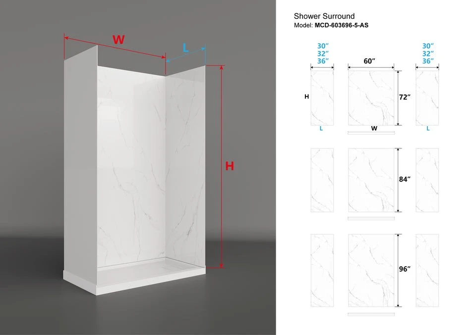 Glue Up Marble Shower Wall Panels
