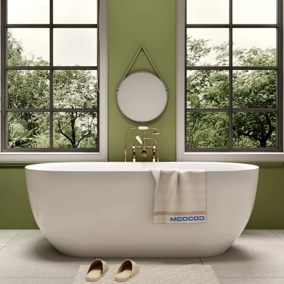 Oval Acrylic Freestanding Soaking Bathtub