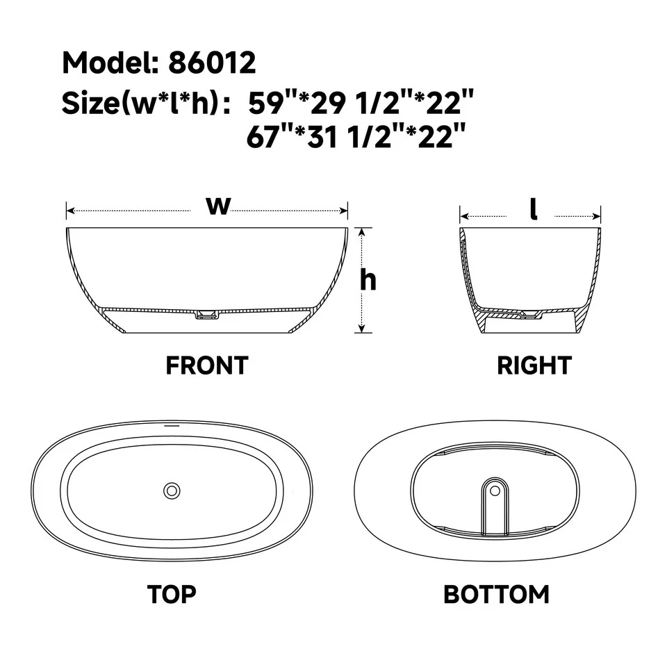 Oval Acrylic Solid Surface Bathtub Oval Acrylic Solid Surface Bathtub