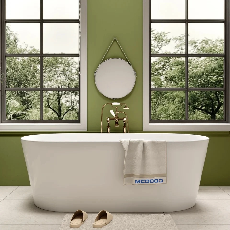 Oval Freestanding Bathtub With Drain