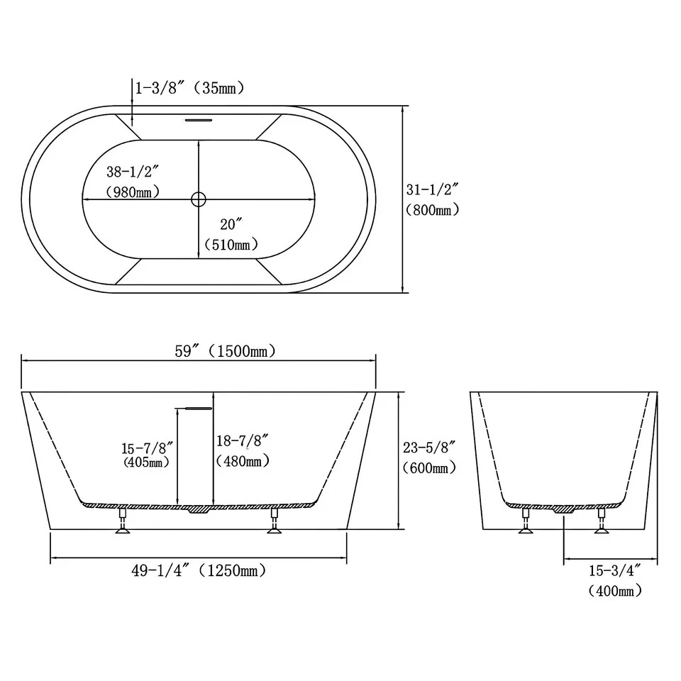 Oval Freestanding Bathtub With Drain Oval Freestanding Bathtub With Drain