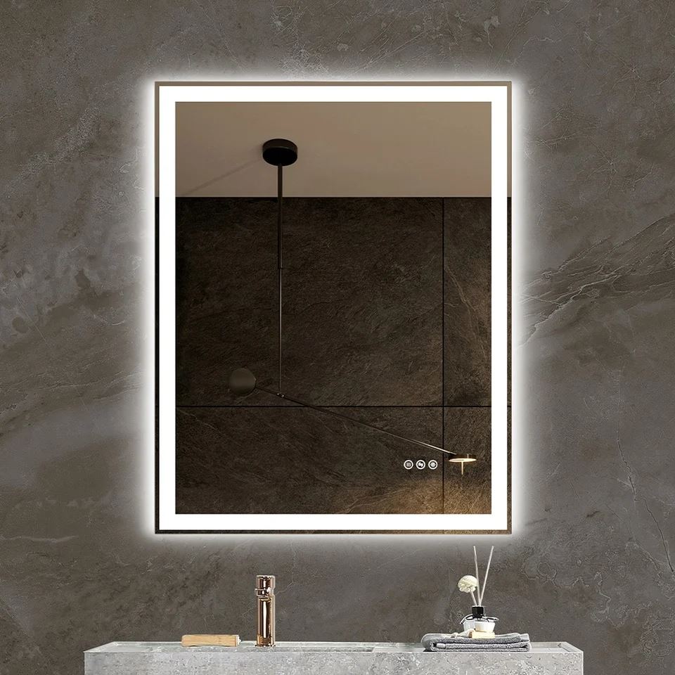 Framed Gradient Backlit LED Mirror