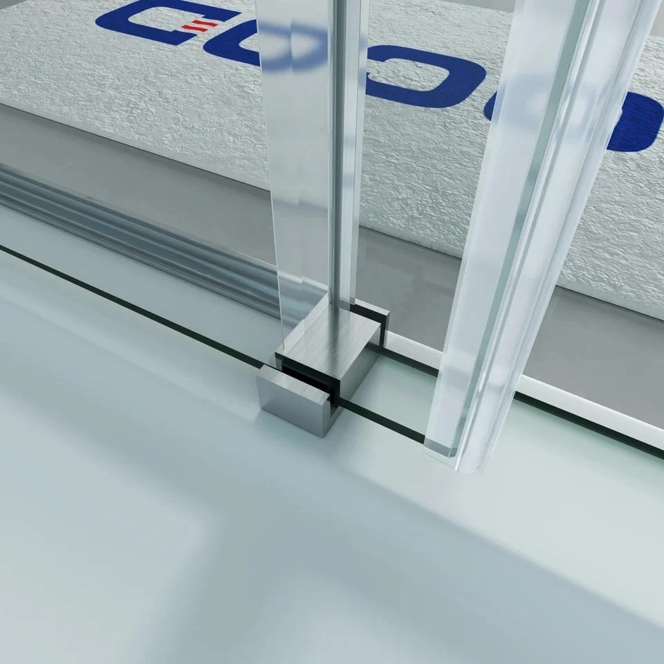 Single Sliding Frameless Shower Door With Square Guide Rail high quality