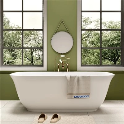 Acrylic Toe Tap Freestanding Bathtub
