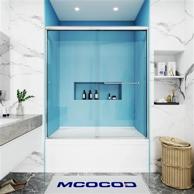 Double Sliding Framed Bathtub Shower Door