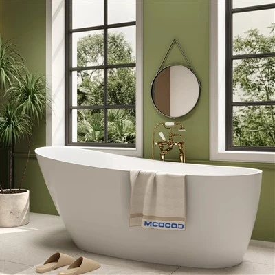 High Back Acrylic Freestanding Bathtub