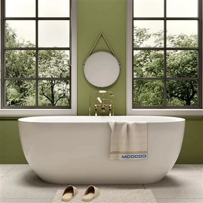 Oval Acrylic Freestanding Soaking Bathtub
