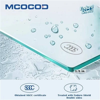 Single Sliding Frameless Shower Door With Round Guide Rail